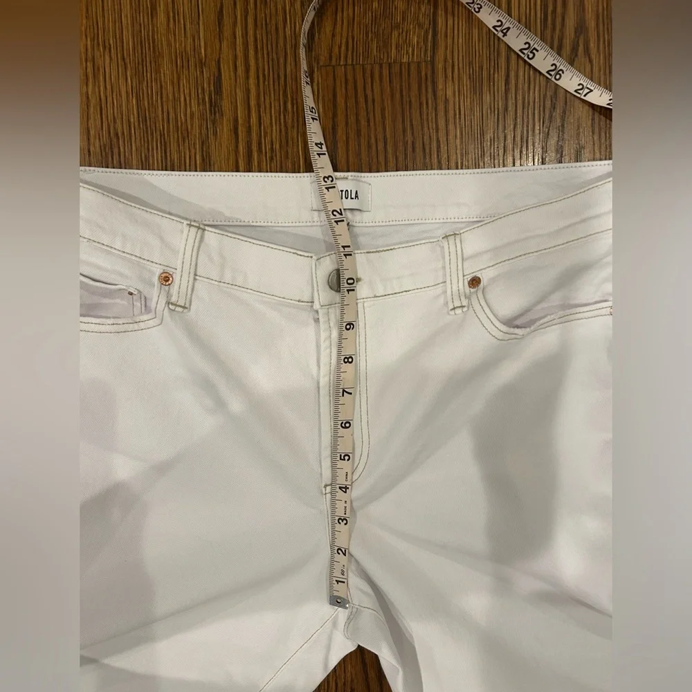 Pistola Charlie High Rise Straight Crop Jeans White Size 32 - Picture 7 of 8